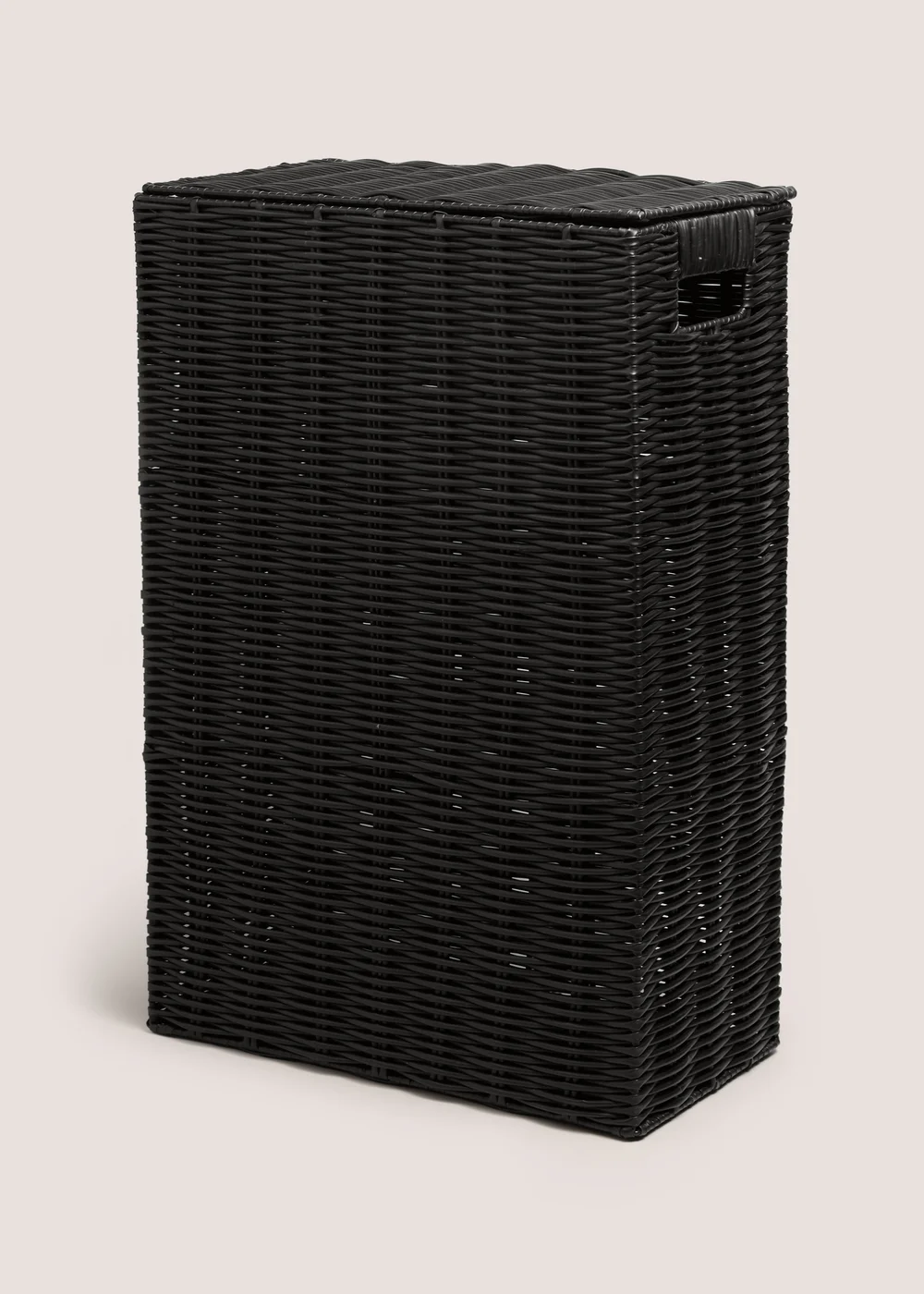 Black Woven Narrow Laundry Basket Image 1