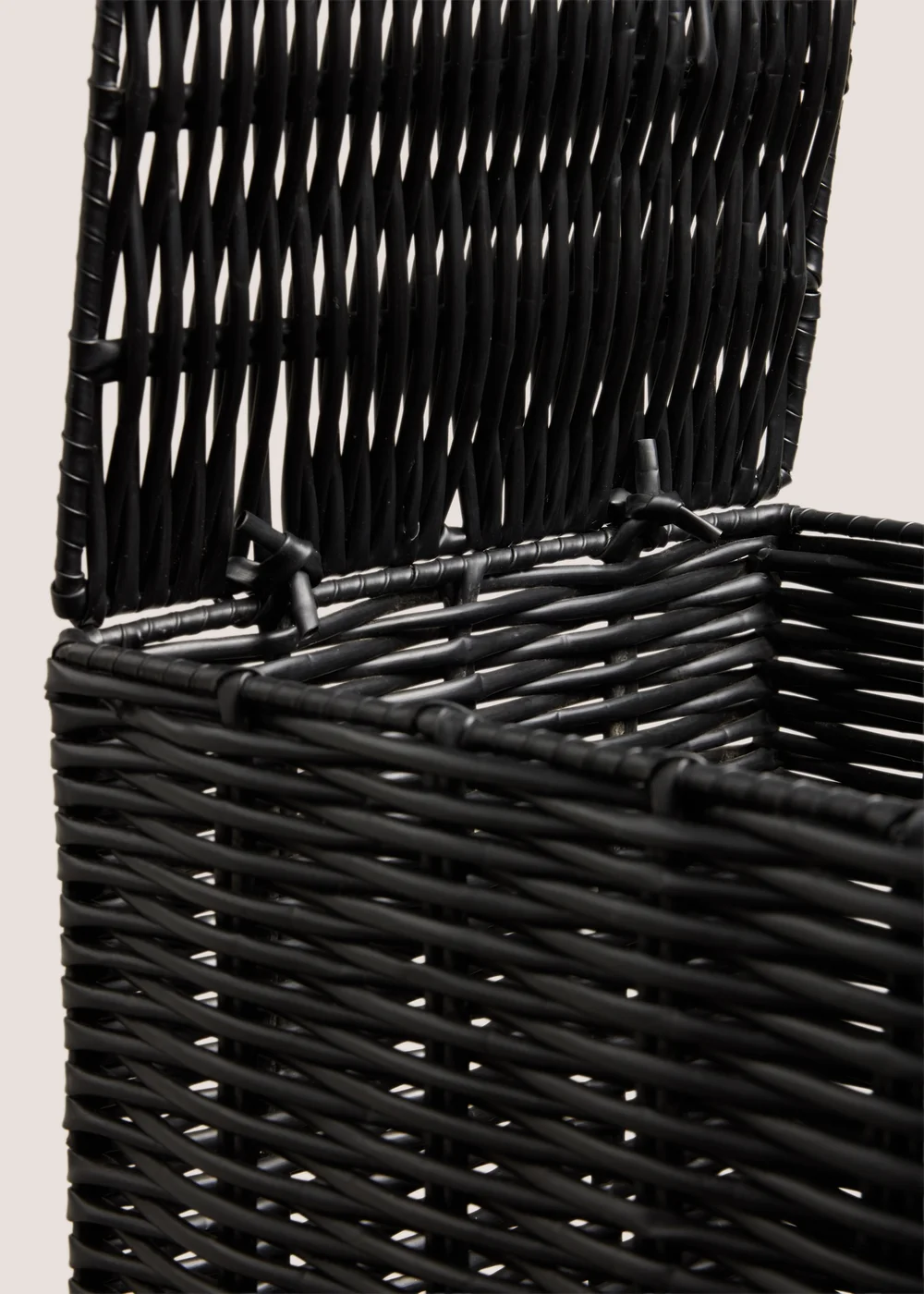 Black Woven Narrow Laundry Basket Image 2
