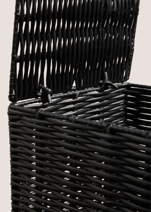 Black Woven Narrow Laundry Basket Image 2