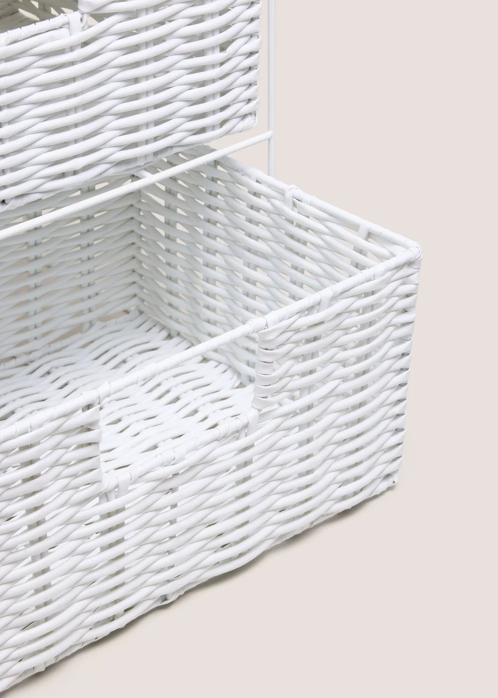 White Plastic Woven Drawers Image 2