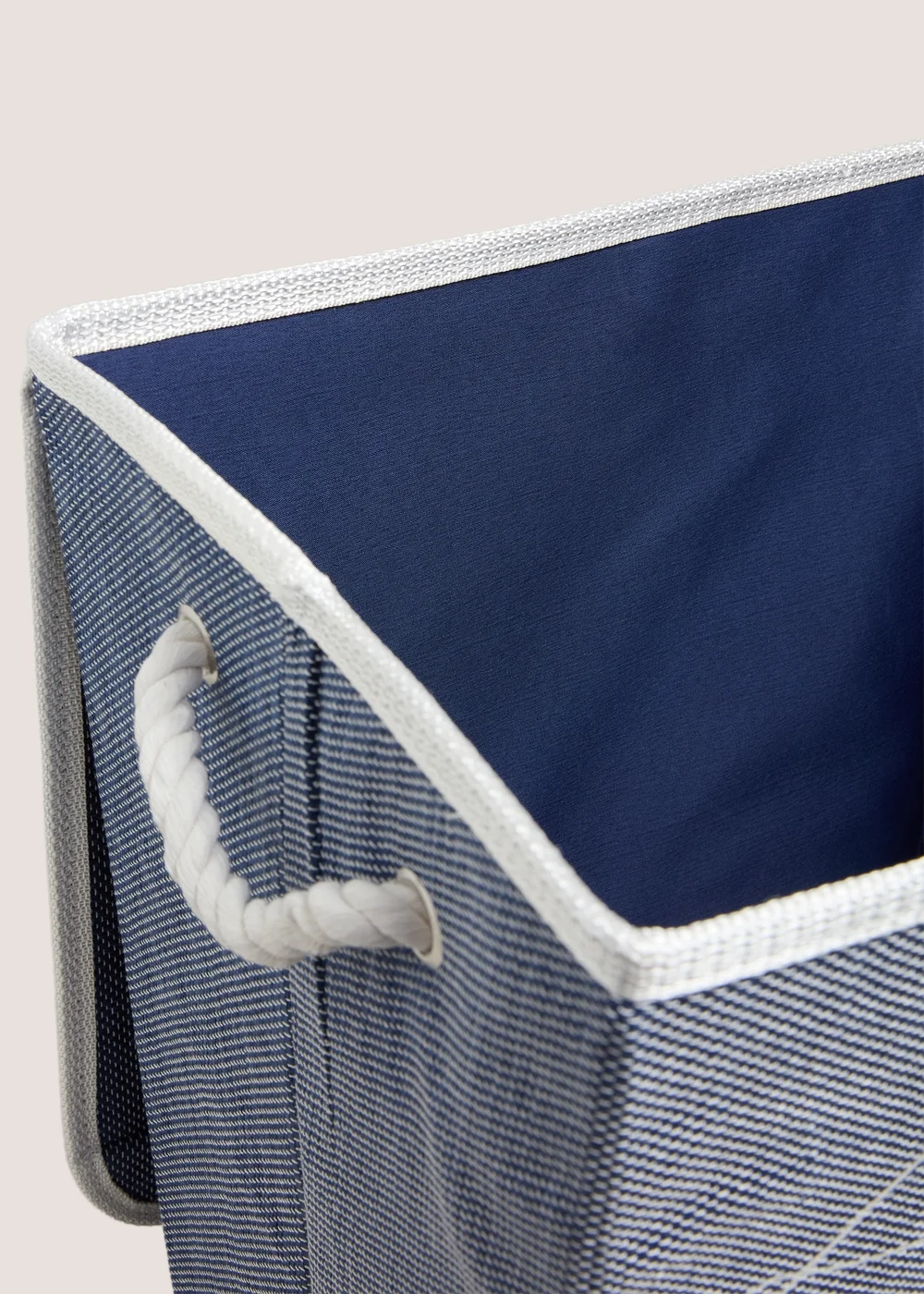 Navy Fabric Laundry Basket Image 2