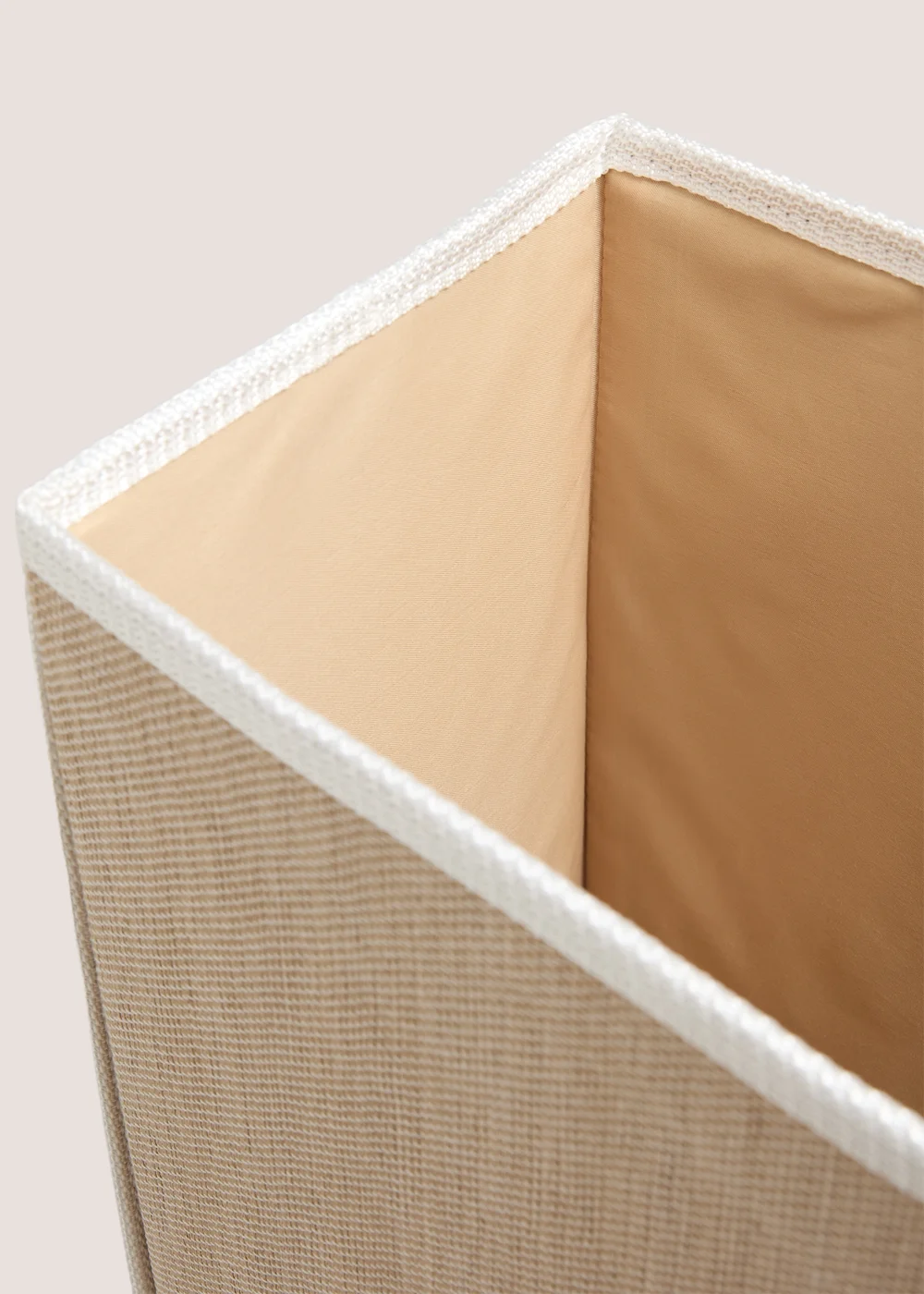 Beige Narrow Collapsible Laundry Basket Image 2