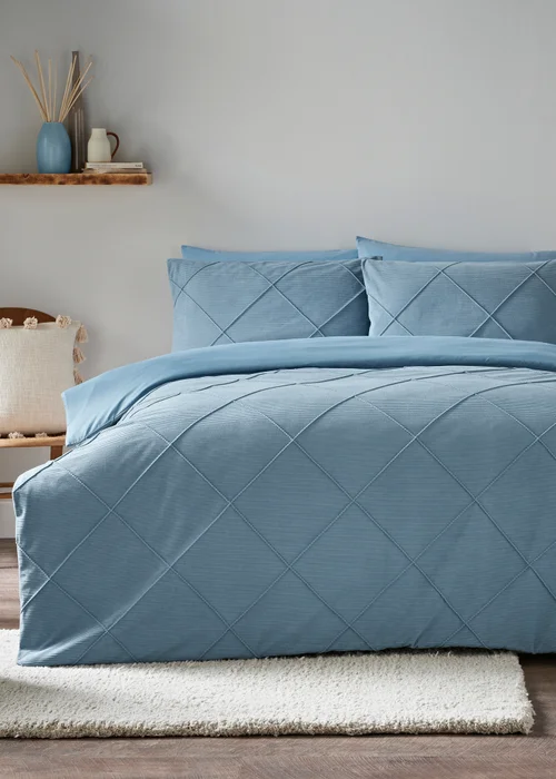 Teal Corduroy Duvet Set - Double Image 1