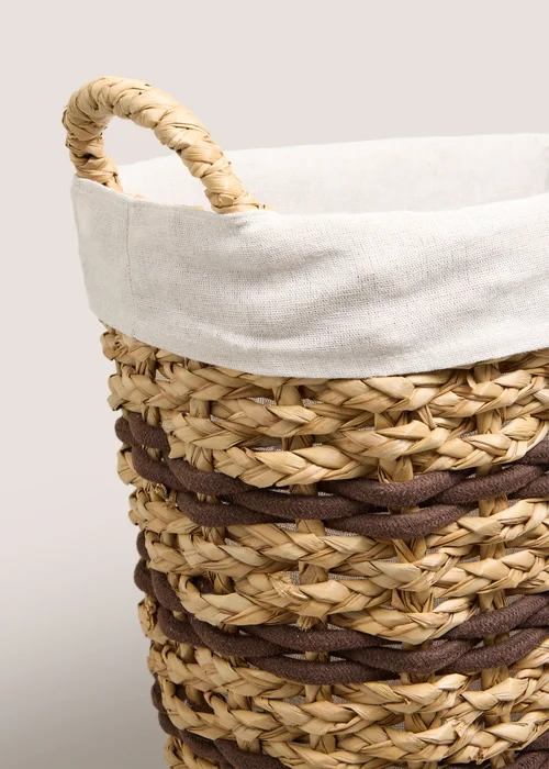 Woven Brown Rope Laundry Basket Image 2