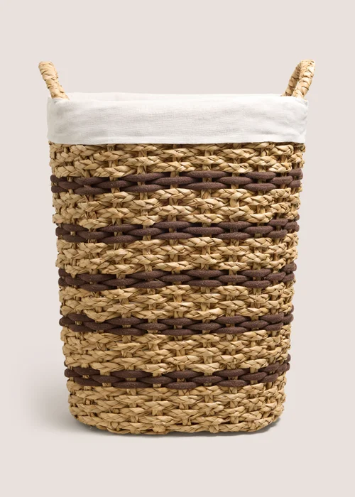 Woven Brown Rope Laundry Basket Image 1