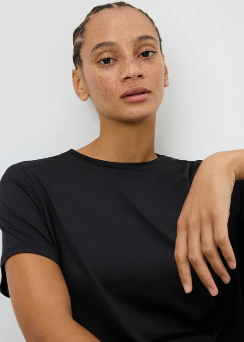 Souluxe Black Longline Sports T-Shirt - S Image 1