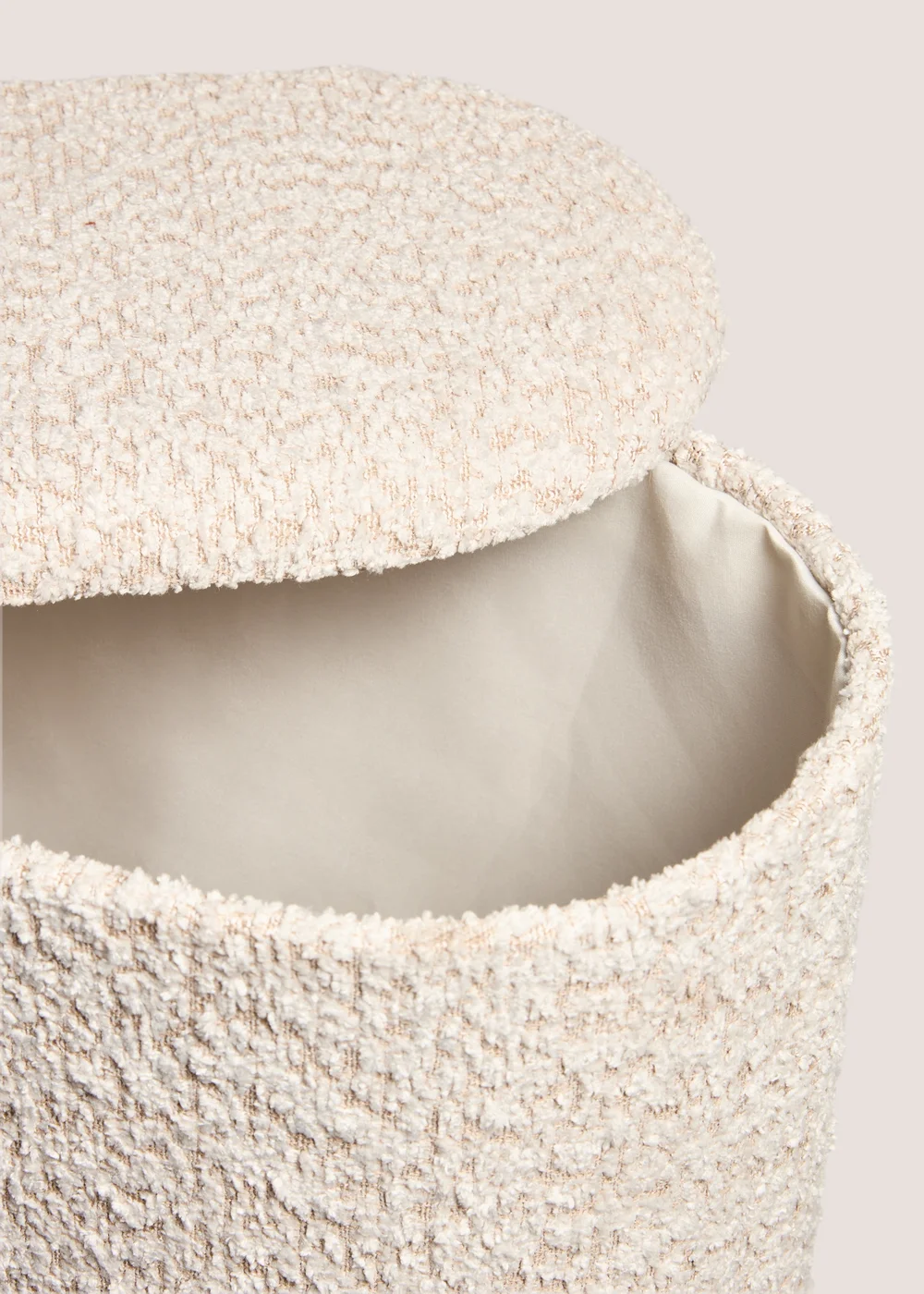 Cream Boucle Laundry Basket Image 2