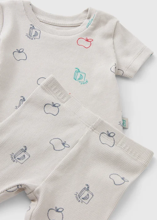 Baby Grey Fruit Juice Top & Leggings Set (0-23mths) - Up to 1 Month Image 2