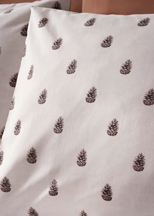 White Pinecone Printed Duvet Set - Single Image 2