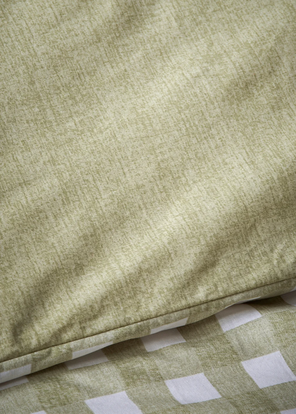 Green Check Oxford Edge Duvet Set - Double Image 3