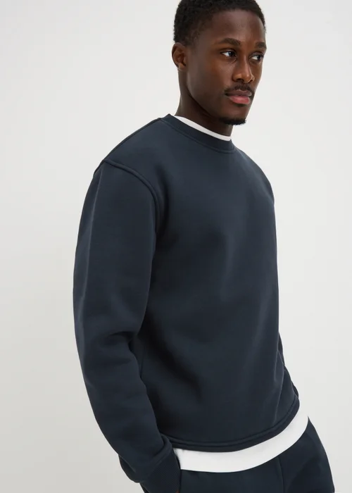 Navy Relaxed Crew Neck Sweatshirt - S Image 1