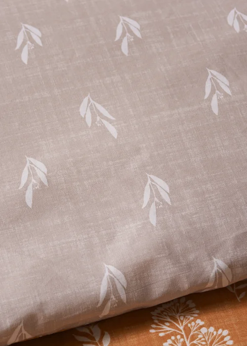 Orange Botanical Printed Duvet Set - Single Image 3