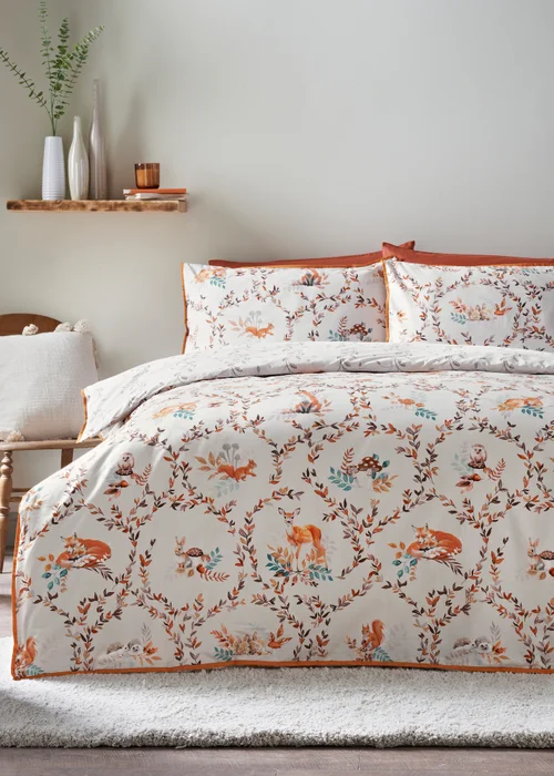 Natural Woodland Printed Duvet Set - Double Image 1