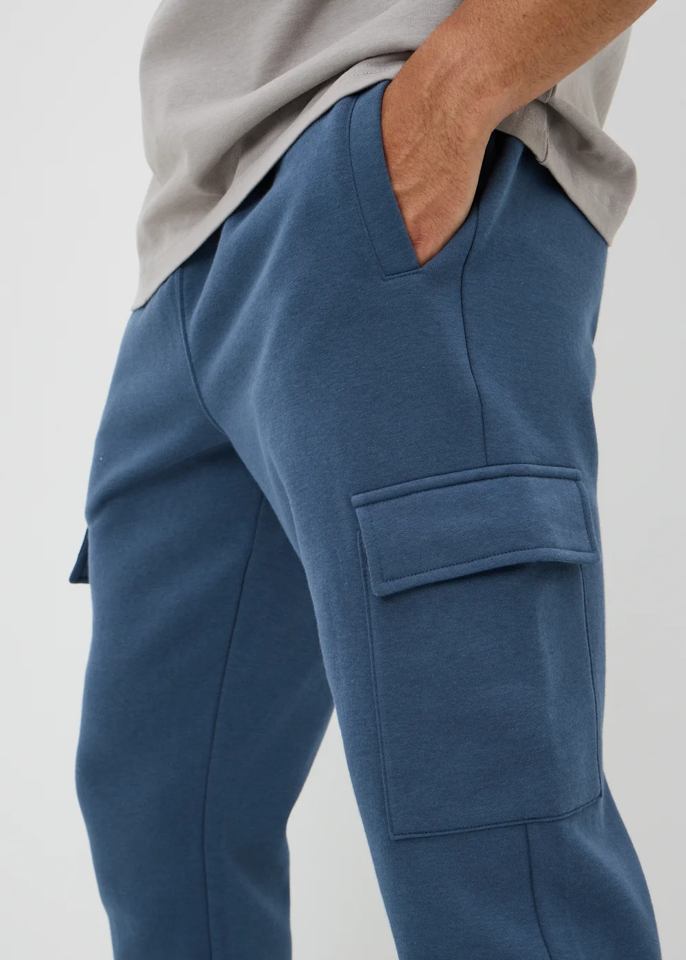 Blue Slim Fit Cargo Jogging Bottoms - XS Image 3