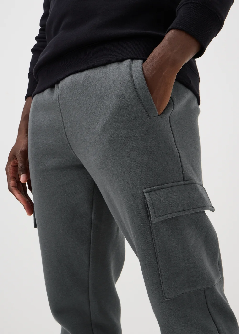 Grey Slim Fit Cargo Jogging Bottoms - XS Image 3