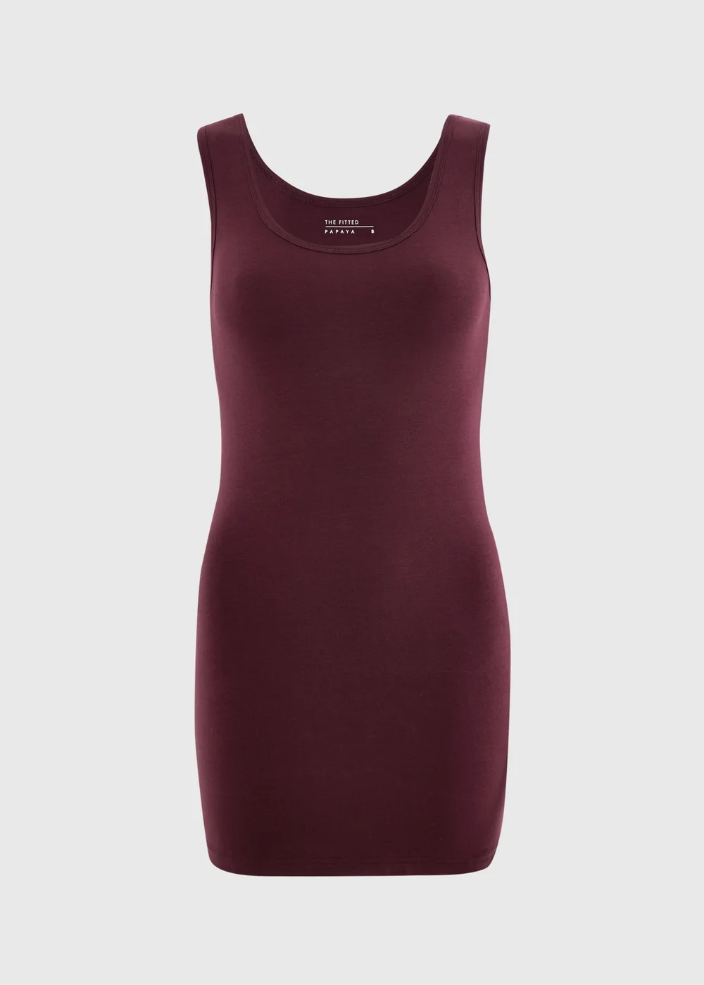 Burgundy Fitted Longline Vest Top - 8 Image 3