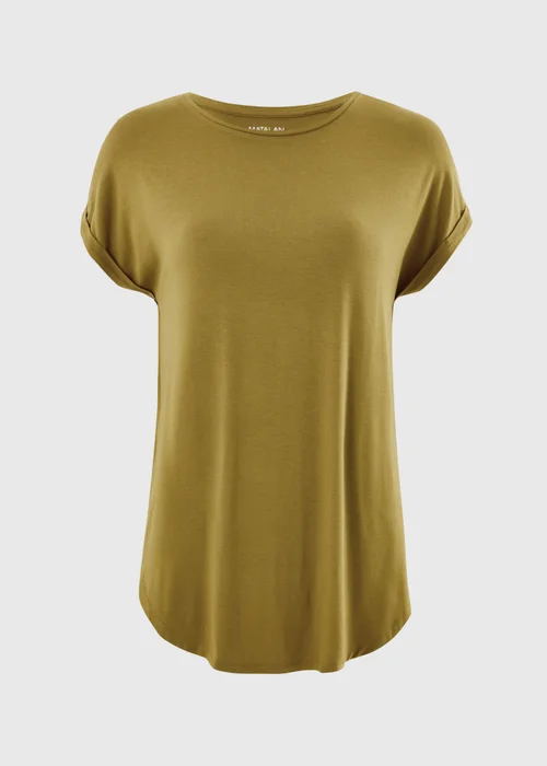 Olive Relaxed Longline T-Shirt - S Image 4