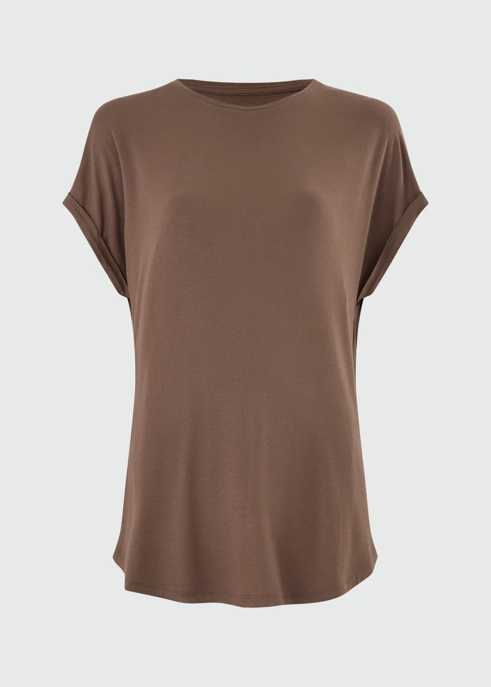 Brown Longline Short Sleeve T-Shirt - S Image 1
