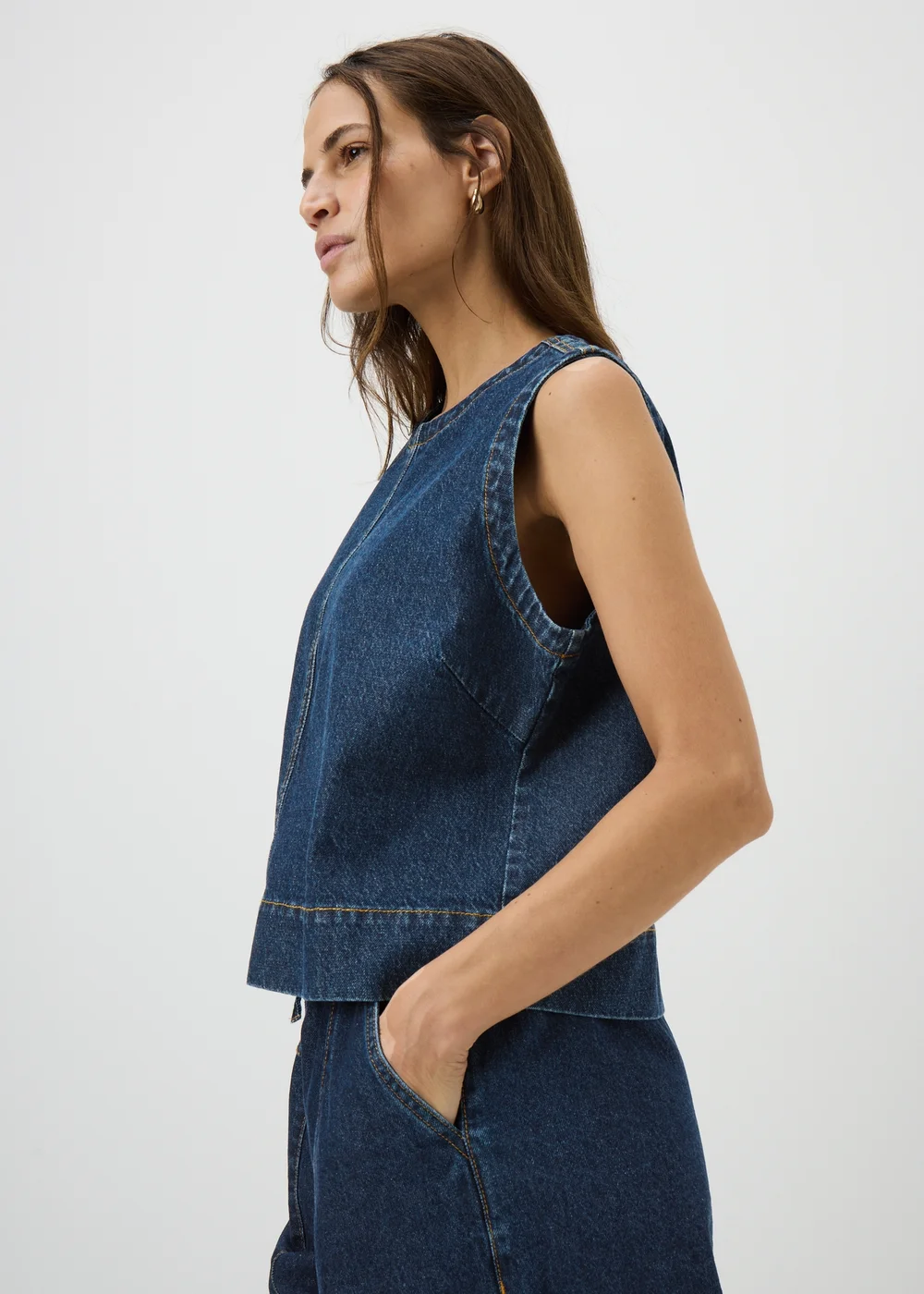 Dark Wash Denim Co Ord Vest Top - 16 Image 3