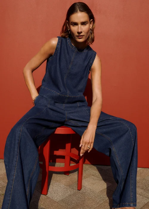 Dark Wash Denim Co Ord Vest Top - 16 Image 2