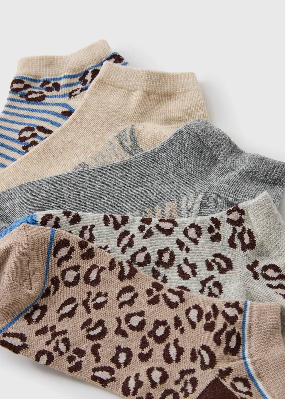 5 Pack Animal Print Ankle Socks - One Size Image 2