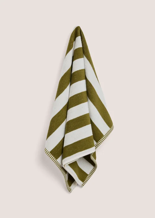 Green Stripe Jacquard Hand Towel - Hand Towel Image 1