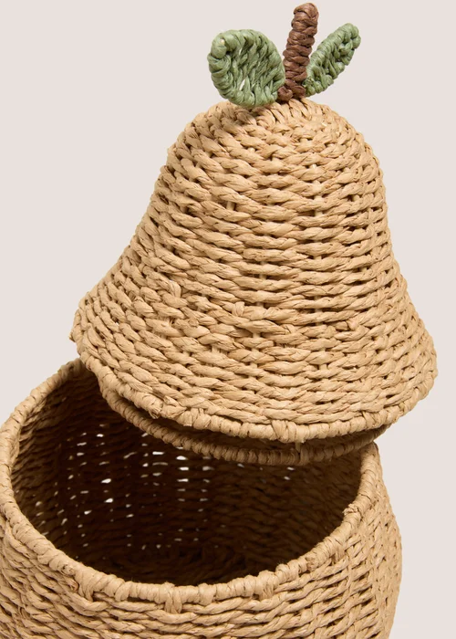 Pear Shaped Decorative Wicker Basket Image 2
