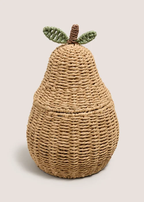 Pear Shaped Decorative Wicker Basket Image 1
