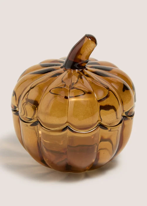 Amber Glass Pumpkin Trinket Ornament Image 1