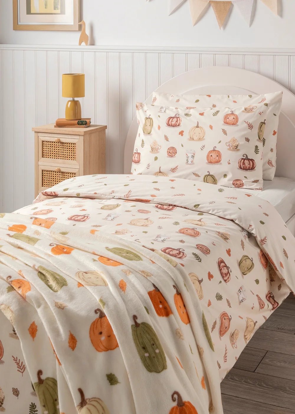 Natural Pumpkin Print Duvet Set - Double Image 1
