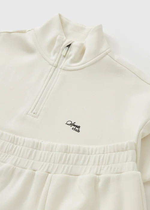 Girls Cream Scuba Sports Top & Jogging Bottoms Set (7-15yrs) - 7 Yrs Image 2