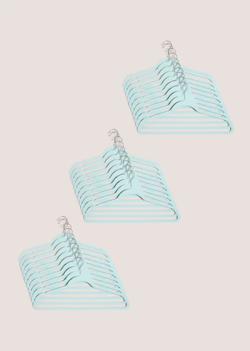 30 Pack Mint Flocked Hangers Image 1