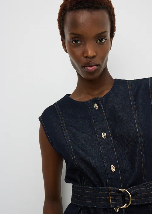 Indigo Belted Co Ord Denim Waistcoat - 22 Image 4