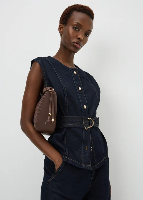 Indigo Belted Co Ord Denim Waistcoat - 22 Image 1