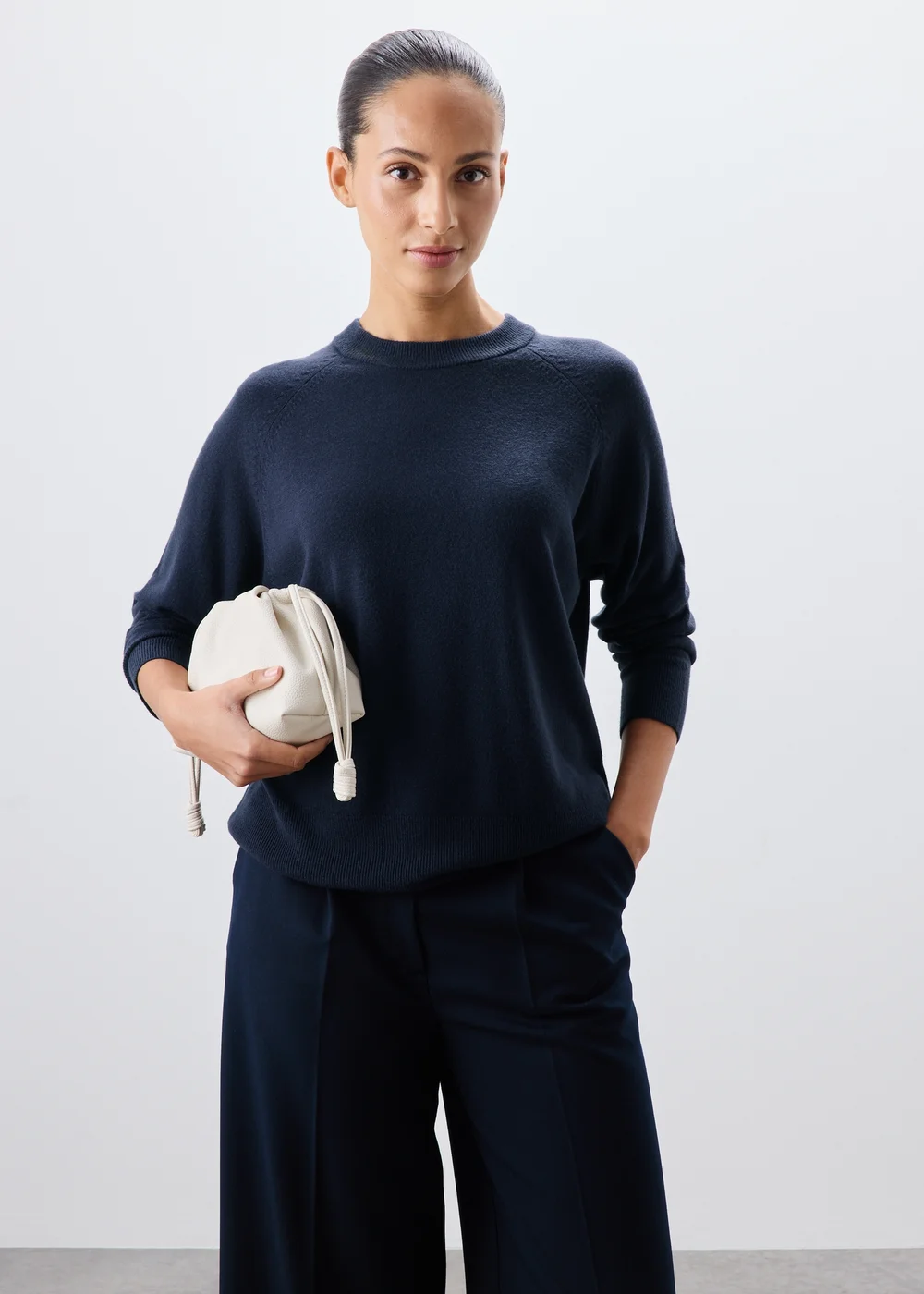 Navy Soft Touch Crew Neck Jumper - 8 Image 1