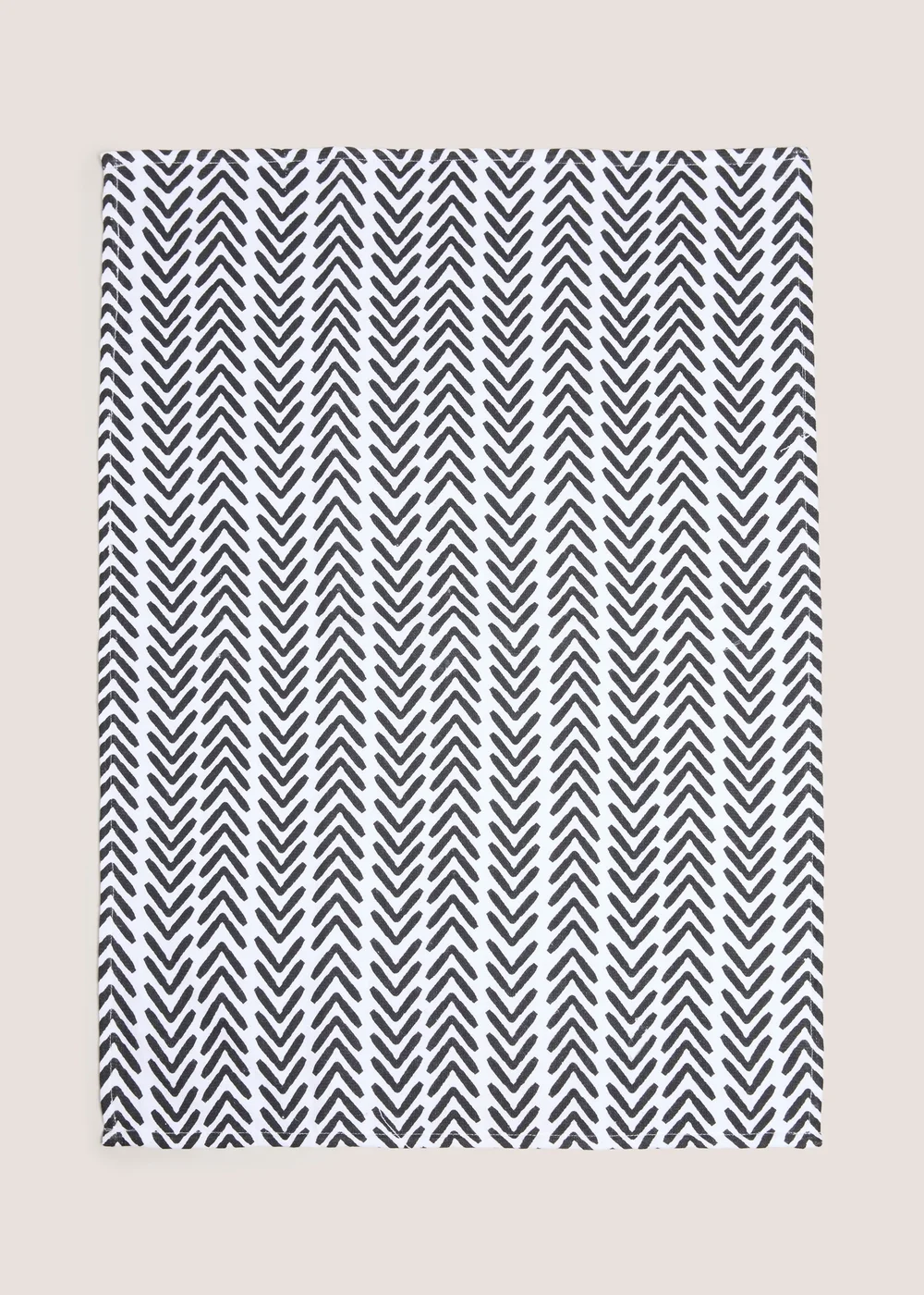 Black Herringbone Tea Towel Image 1