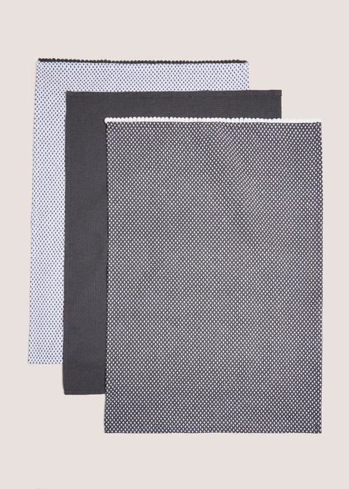 3 Pack Grey Tea Towels Image 1