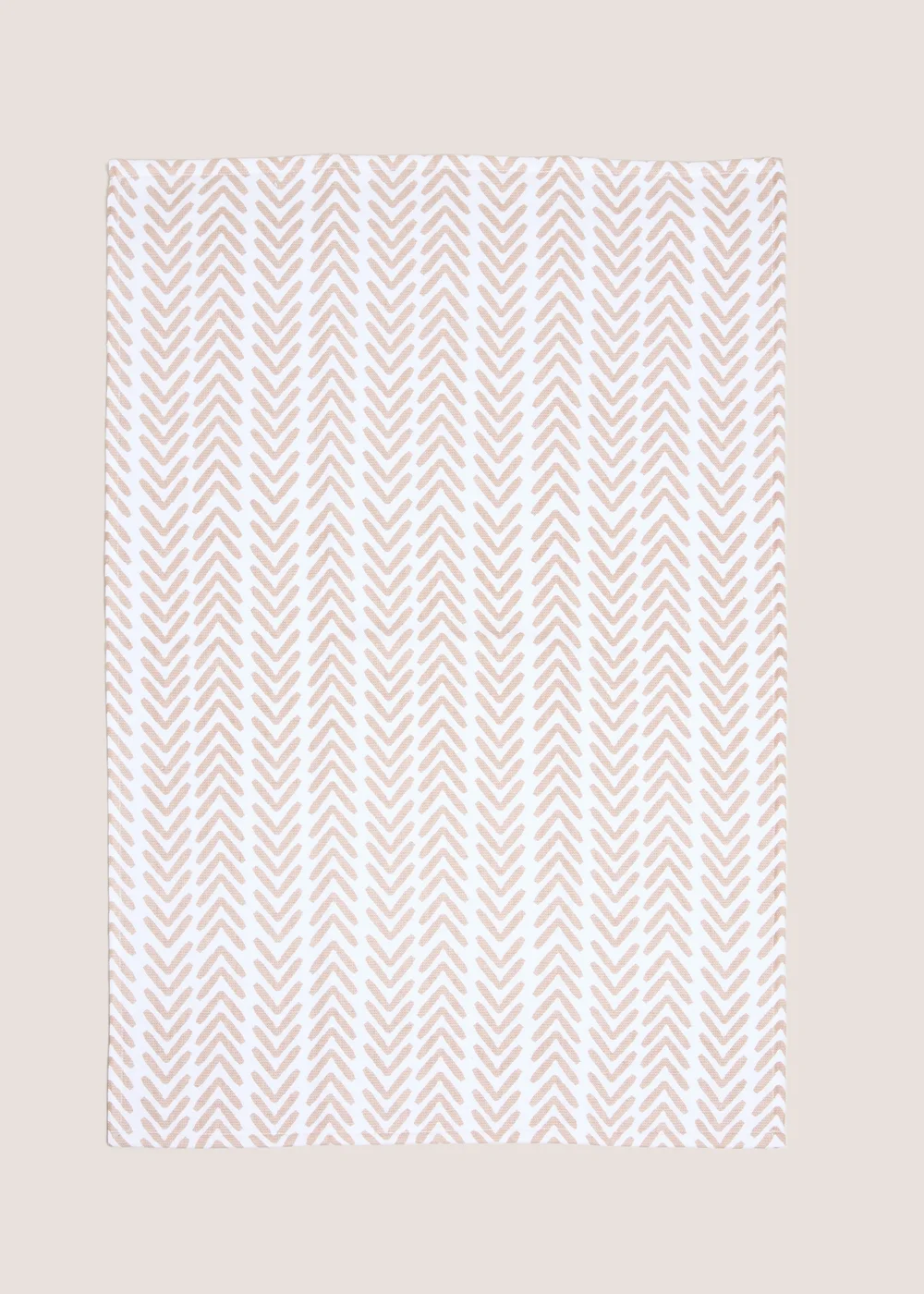 Beige Herringbone Tea Towel Image 1