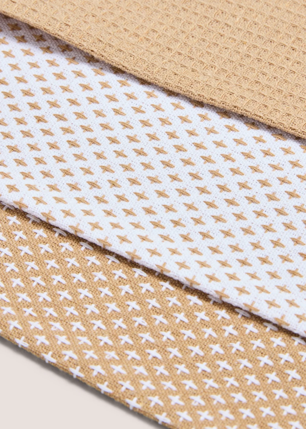 3 Pack Beige Tea Towels Image 2