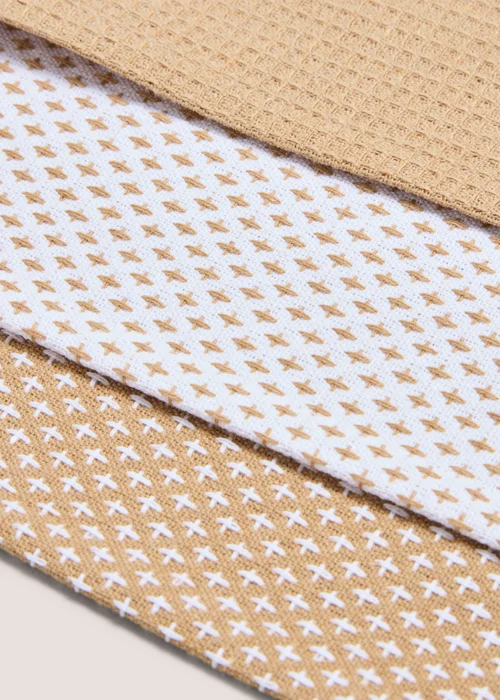 3 Pack Beige Tea Towels Image 2
