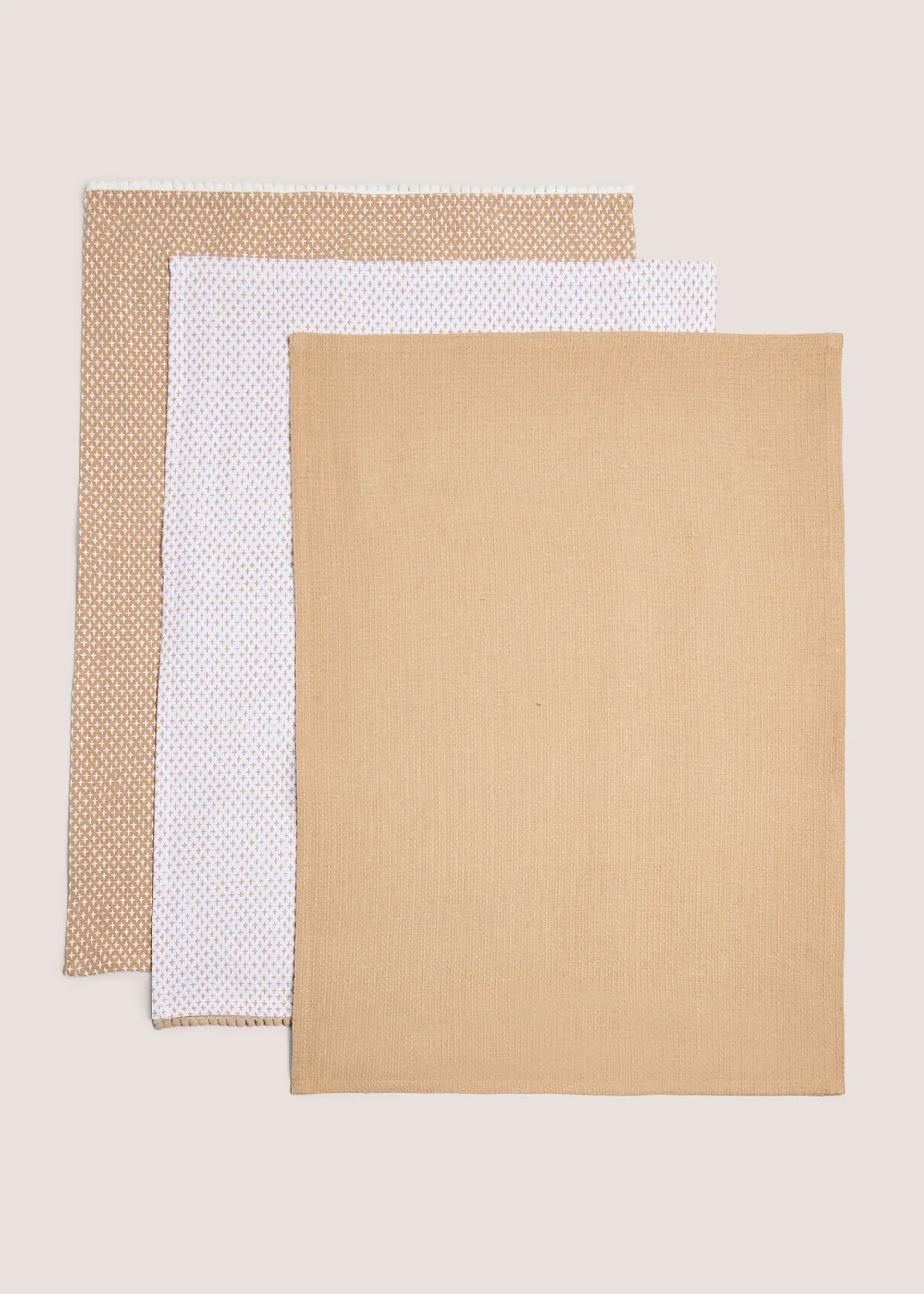 3 Pack Beige Tea Towels Image 1