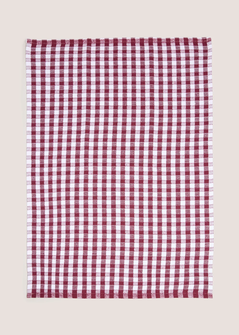 Burgundy Check Tea Towel Image 1
