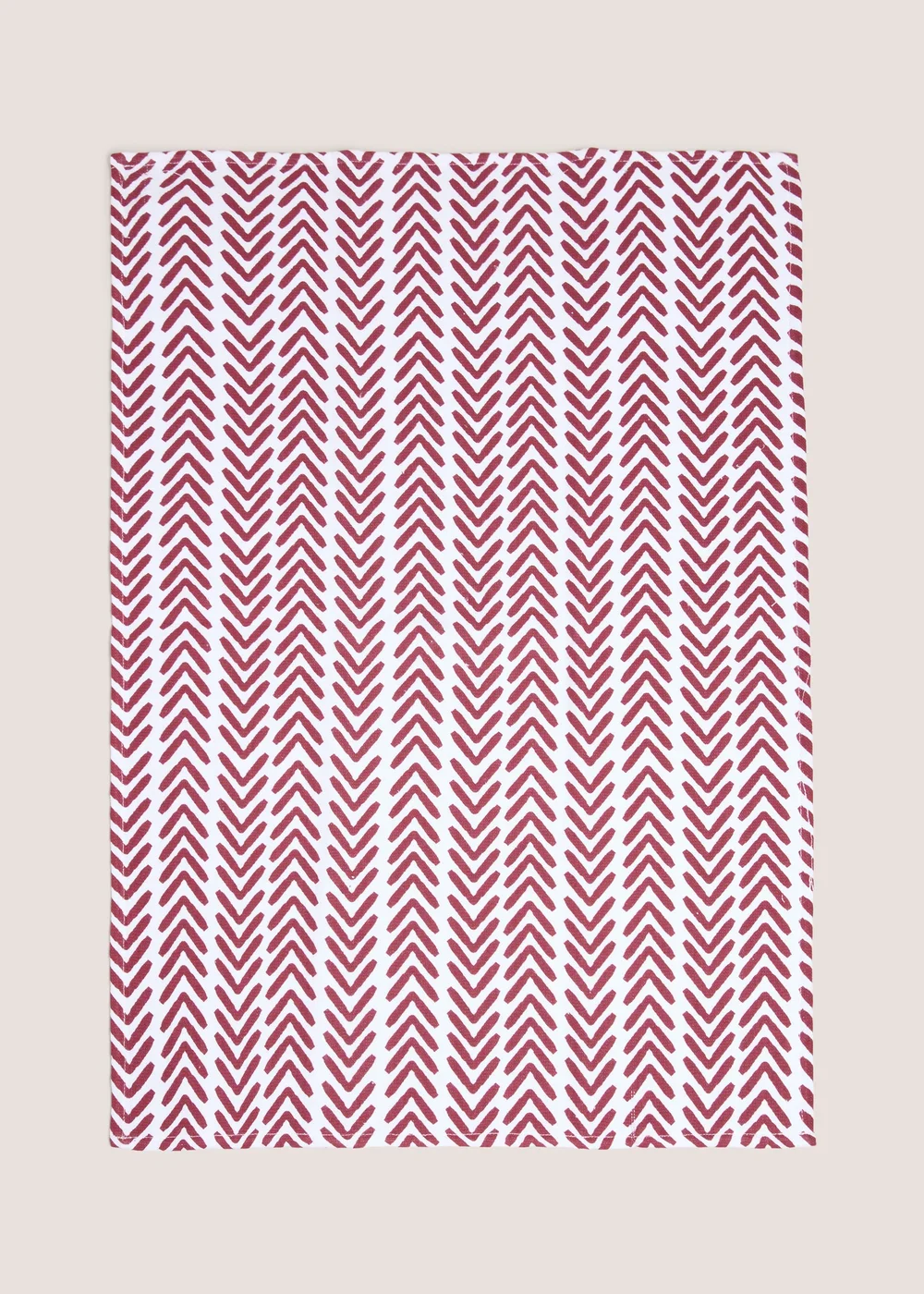 Burgundy Herringbone Tea Towel Image 1