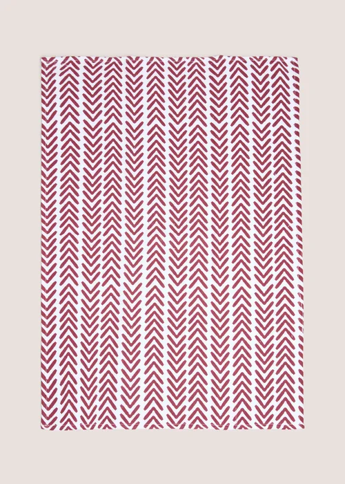 Burgundy Herringbone Tea Towel Image 1