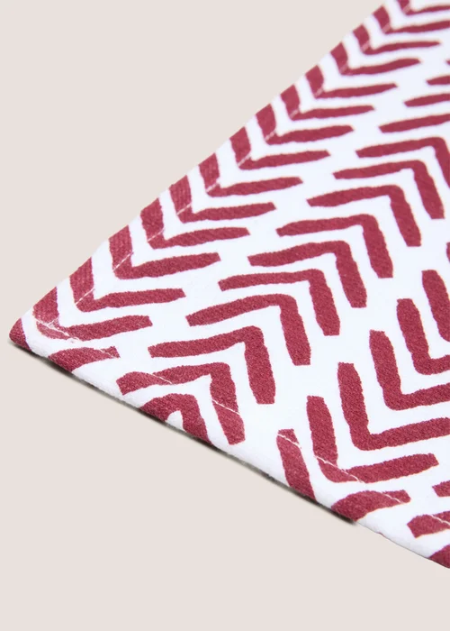 Burgundy Herringbone Tea Towel Image 2