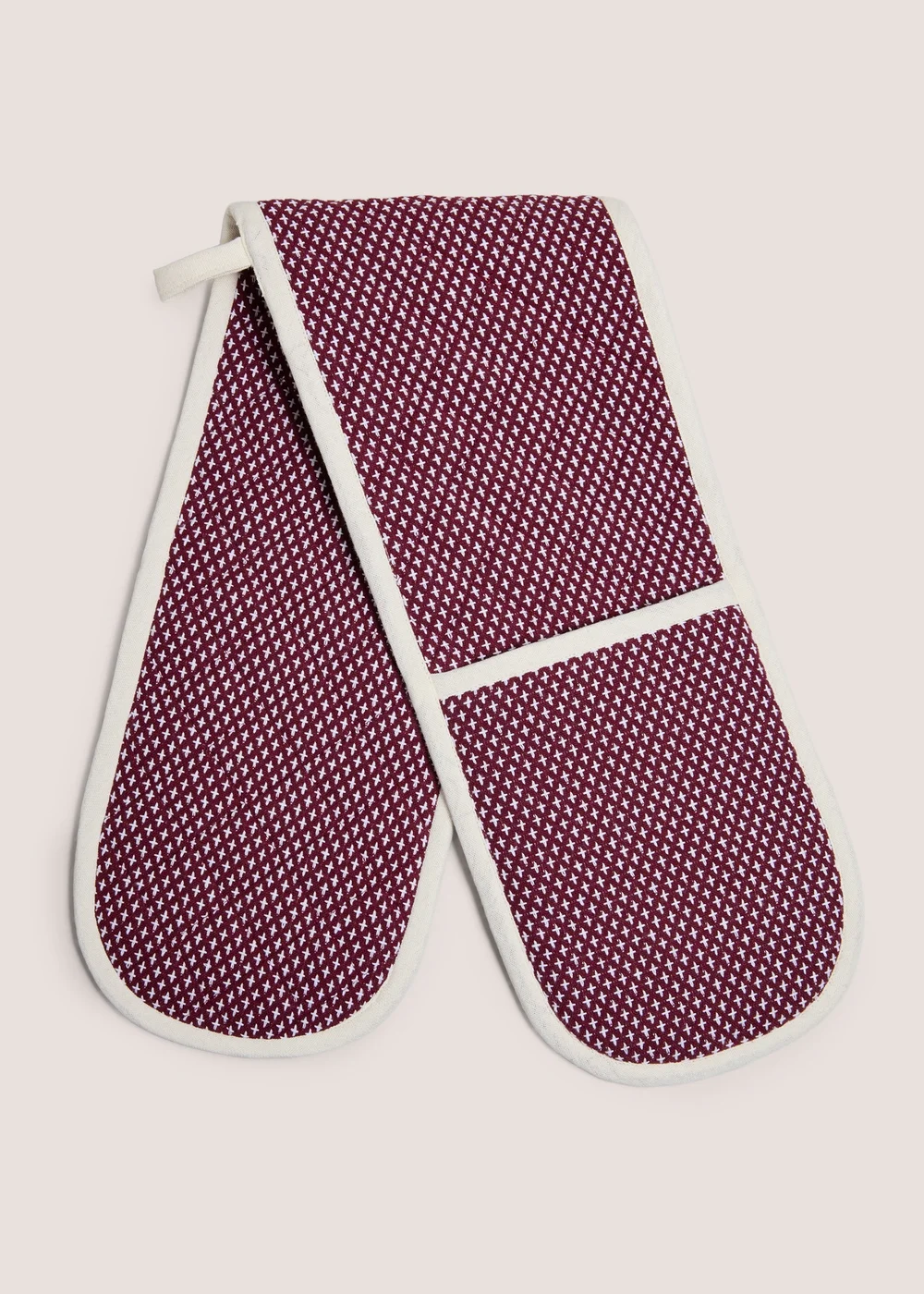 Burgundy Contrast Stitch Oven Glove Image 1