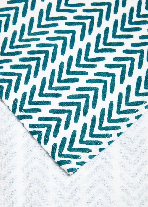 Teal Herringbone Tea Towel Image 2