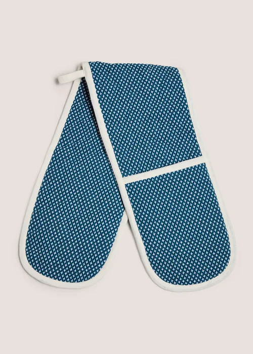 Teal Contrast Stitch Oven Glove Image 1