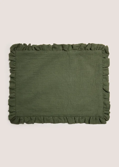 2 Pack Green Ruffled Placemat Image 1