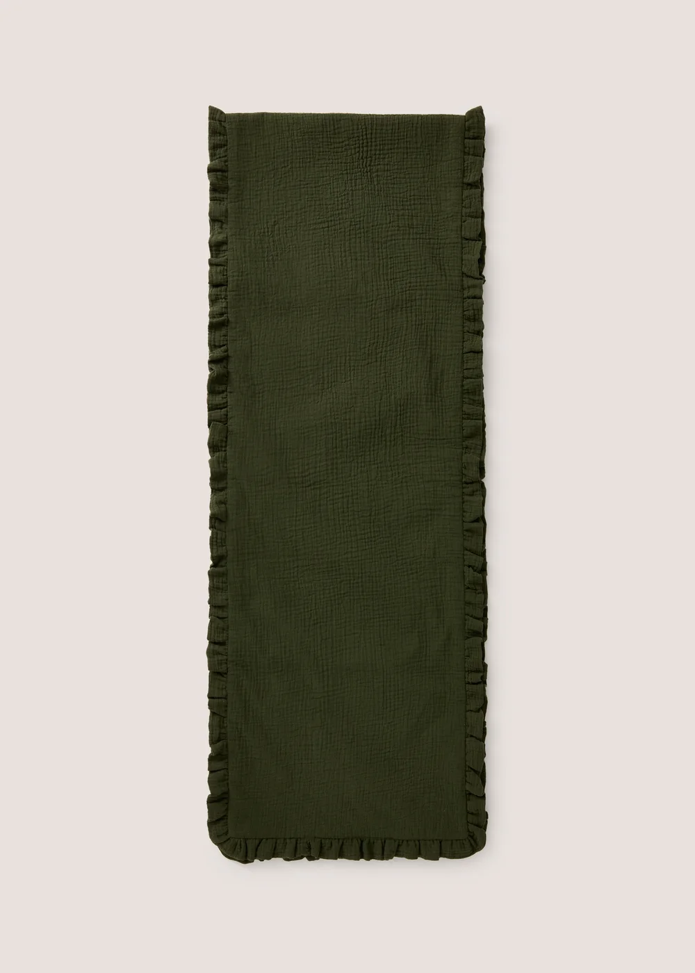 Green Ruffle Table Runner Image 1
